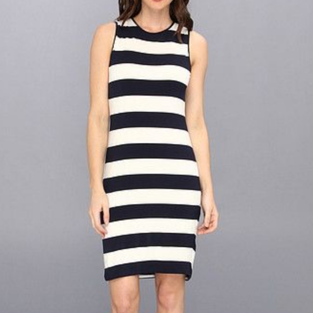 Vince Camuto Blue and White Striped Mini Dress Sz XL